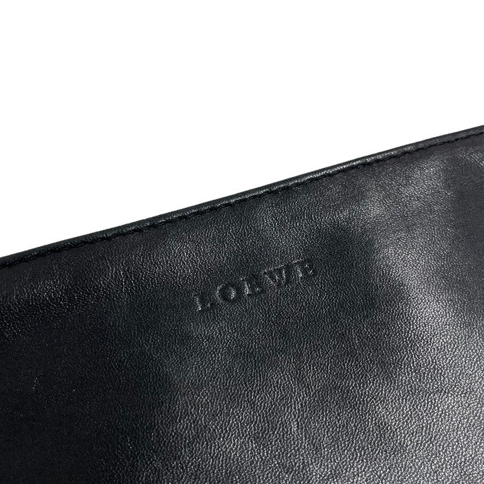 LOEWE/ロエベ】 ポーチ レザー/ファー 黒 レディース【中古】【真子