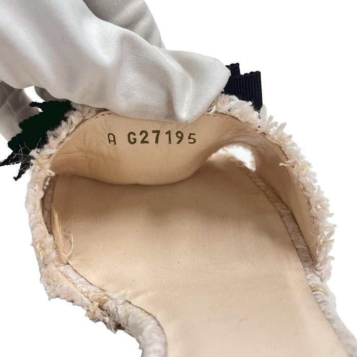 CHANEL/シャネル】 G27195 ココマーク リボン ミュール ツイード