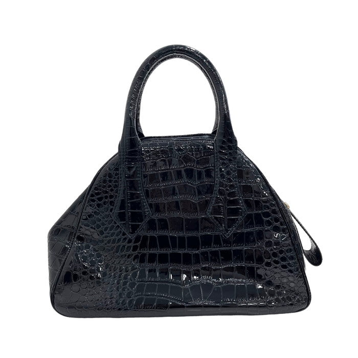★ Vivienne Westwood クロコ型押しハンドバッグ ブラック系 Vivienne Westwood/ヴィヴィアンウエストウッド】 オーブ ラメ
