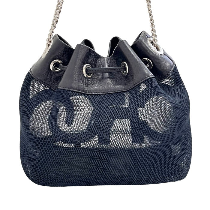 JIMMY CHOO/ジミーチュウ】 ジュノS ロゴ 巾着 チェーン ショルダー 