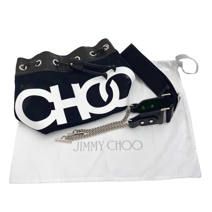 JIMMY CHOO/ジミーチュウ】 ジュノS ロゴ 巾着 チェーン ショルダー 