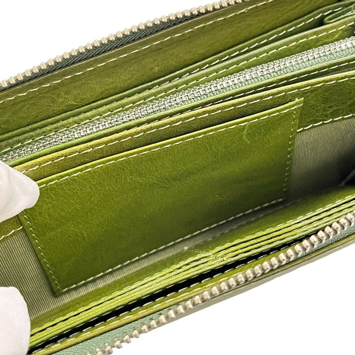 ZONALe/ゾナール L字ファスナー 長財布 レザー グリーン系 レディース 