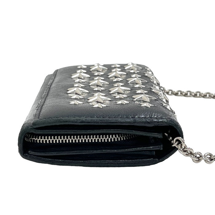 JIMMY CHOO/ジミーチュウ】 スタースタッズ チェーンウォレット 長財布 黒 レディース【中古】【真子質店】【GD】 【Mox】 – 真子質店  PawnShopMAKO