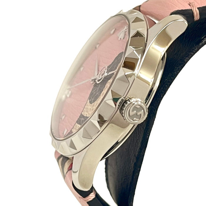 【GUCCI/グッチ】 126.4/YA1264083 Ｇタイムレス　スネーク/ヘビ/蛇 腕時計 ステンレススチール/レザー クオーツ ピンク/ピンク革 ユニセックス
【中古】【真子質店】【NN】




【MaDI】