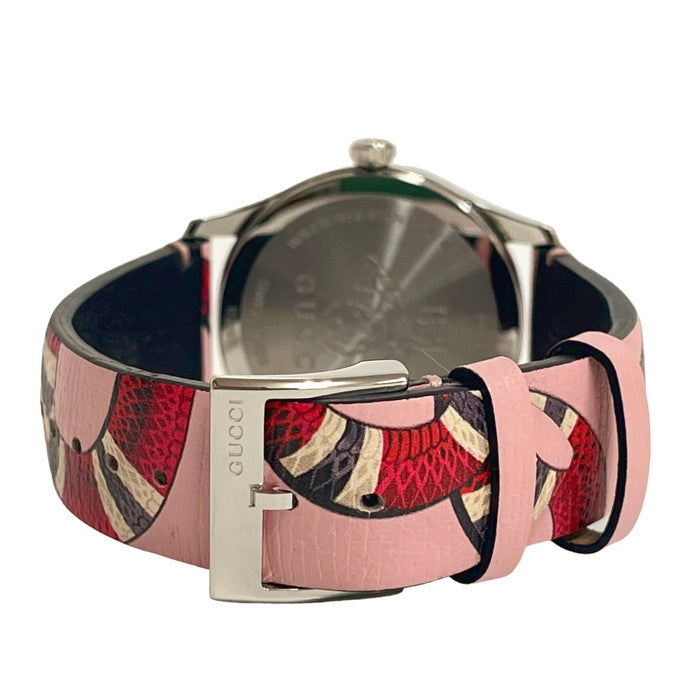 【GUCCI/グッチ】 126.4/YA1264083 Ｇタイムレス　スネーク/ヘビ/蛇 腕時計 ステンレススチール/レザー クオーツ ピンク/ピンク革 ユニセックス
【中古】【真子質店】【NN】




【MaDI】