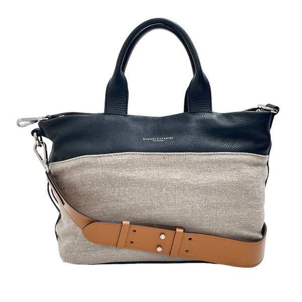 【GIANNI CHIARINI/ジャンニキャリーニ】 デュナS ハンドバッグ レザー/キャンバス 黒×ベージュ レディース【中古】【真子質店】【GD】




【Tx】