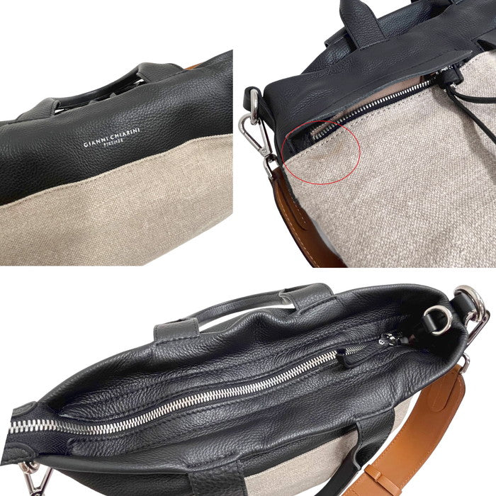 【GIANNI CHIARINI/ジャンニキャリーニ】 デュナS ハンドバッグ レザー/キャンバス 黒×ベージュ レディース【中古】【真子質店】【GD】




【Tx】