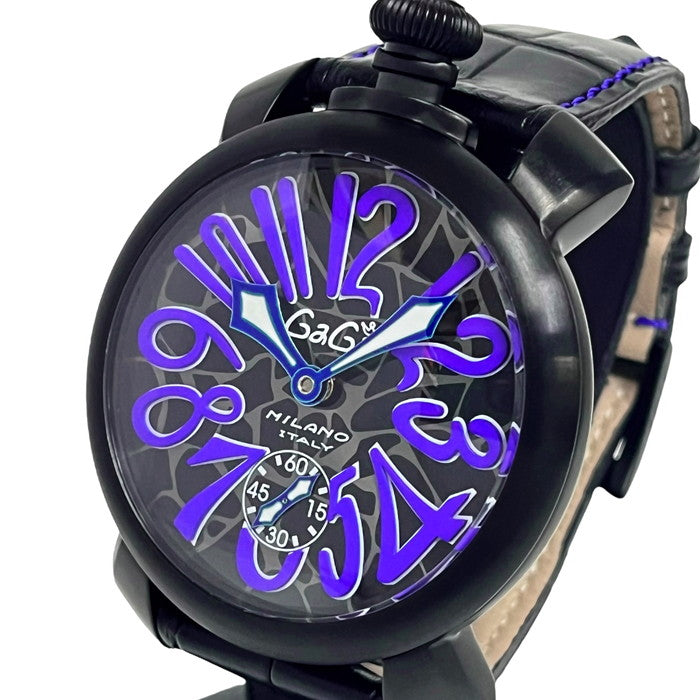 368 ガガミラノ時計　メンズ腕時計　マヌアーレ48 手巻き　マットブラック