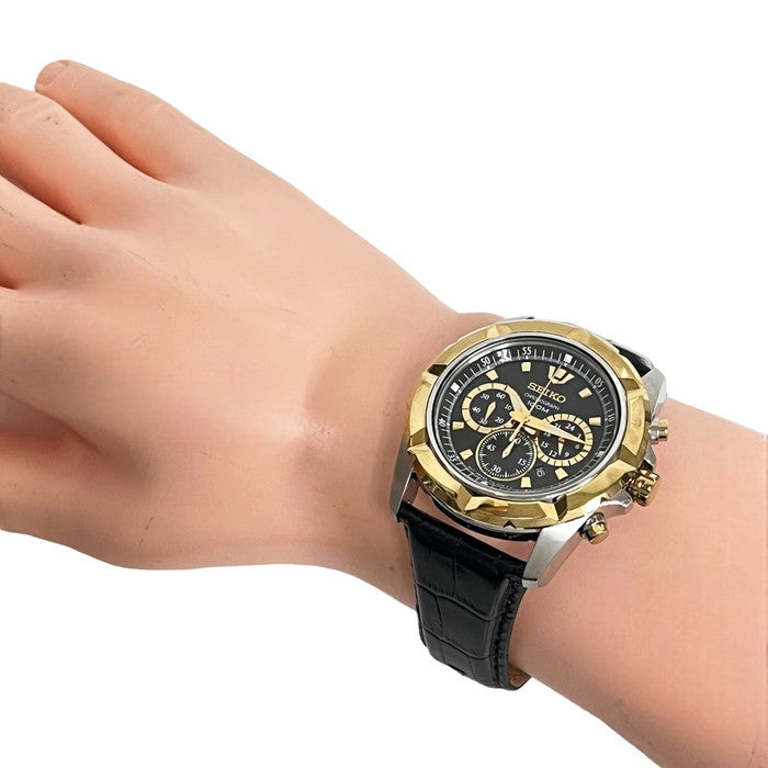SEIKO/セイコー】 SRW032（7T12-0AS0） ロードクロノ 逆輸入モデル 腕時計 GP/ステンレススチール/クロコダイル革 – 真子質店  PawnShopMAKO