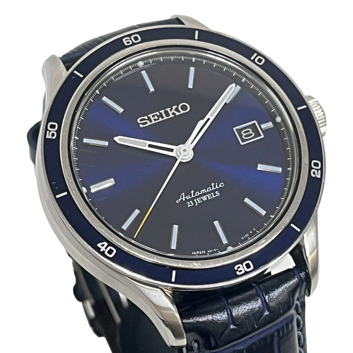 【SEIKO/セイコー】 メカニカル オートマティック 6R15-02V0 裏スケ　 腕時計 ステンレススチール/クロコダイル 自動巻き/オートマ  紺文字盤 メンズ, 【中古】【真子質店】【GD】, 【ISMi】