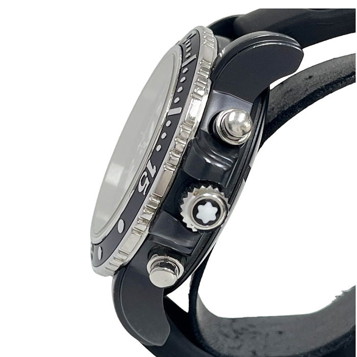 MONTBLANC モンブラン マイスターシュティック スポーツ クロノグラフ 7044 200m防水 ビッグデイト 黒 ブラック SS ステンレス 純正ベルト 純正尾錠 メンズ 自動巻き【6ヶ月保証】【腕時計】【中古】 MONTBLANC/モンブラン】 7044 マイスターシュテュック スポーツ クロノ