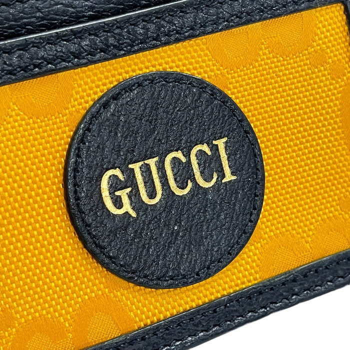 【GUCCI/グッチ】 625583 オブザグリッド カード・コインケース カードケース レザー ブラック/イエロー  ユニセックス【中古】【真子質店】【GD】, 【Txx】