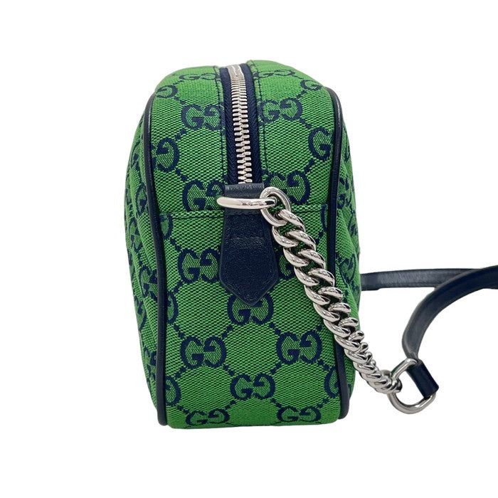 【GUCCI/グッチ】 447632 キルティング ショルダーバッグ GGキャンバス グリーン レディース【中古】【真子質店】【GD】, 【ITMoD】