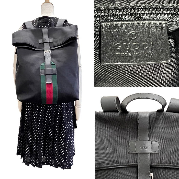 GUCCI/グッチ】 シェリー 337075 バックパック リュック・デイパック/テクノキャンバス ブラック ユニセックス【中古】【真子質 –  真子質店 PawnShopMAKO