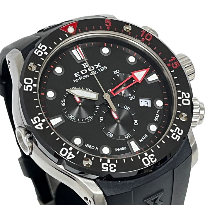 【300本限定】EDOX クロノオフショア1 ノースポール 42.195 黒 クロノオフショア1 ノースポール42.195 リミテッドエディション
