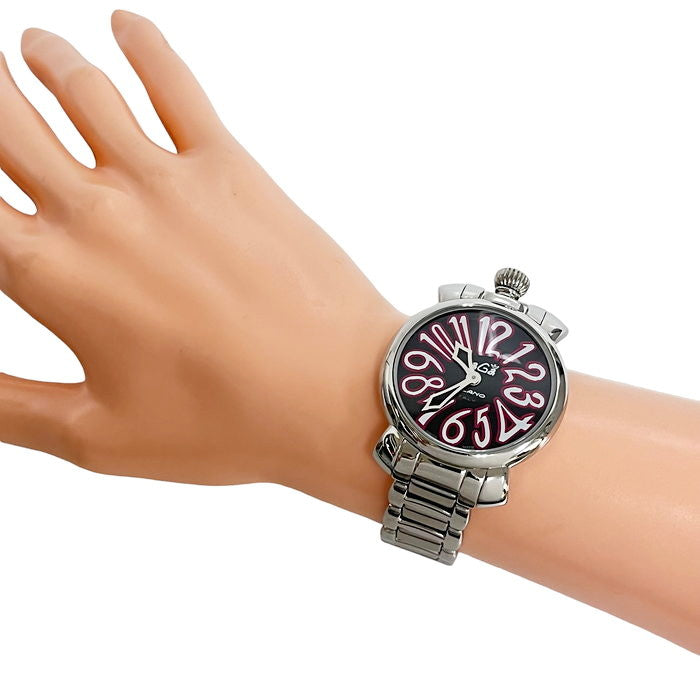 アクセサリーガガミラノ GaGa MILANO マヌアーレ 35mm 6020.3 ブラック文字盤 新古品 腕時計 レディース