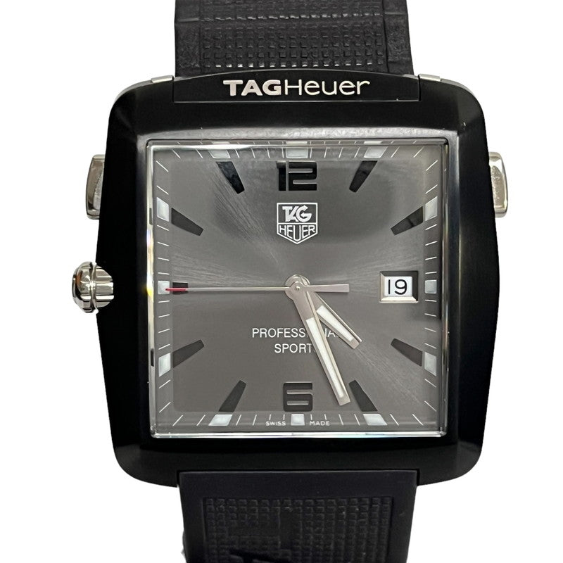 【TAG HEUER/タグホイヤー】 WAE1113.FT6004 プロフェッショナル スポーツ ゴルフウォッチ 腕時計 ステンレススチール/ラバー  クオーツ グレー文字盤 メンズ, 【中古】【真子質店】【GD】, 【YYx】