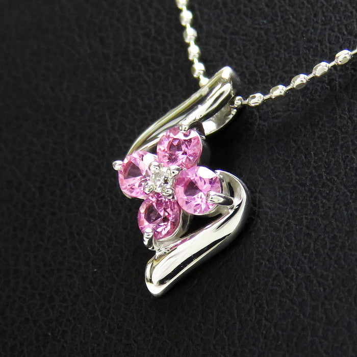 花/フラワー ピンクサファイア 計0.36ct ダイヤモンド 0.01ct