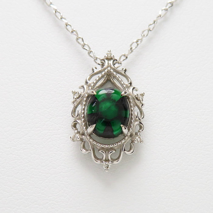 K18トラピッチェエメラルド　ネックレス　美品 トラピッチェエメラルド 1.07ct ダイヤモンド 計0.03ct ネックレス