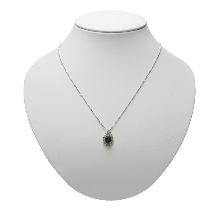 トラピッチェエメラルド 1.07ct ダイヤモンド 計0.03ct ネックレス
