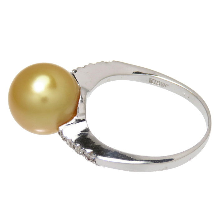 11号 白蝶真珠 (ゴールデンパール) 約9.9mm程度 ダイヤモンド 計0.11ct