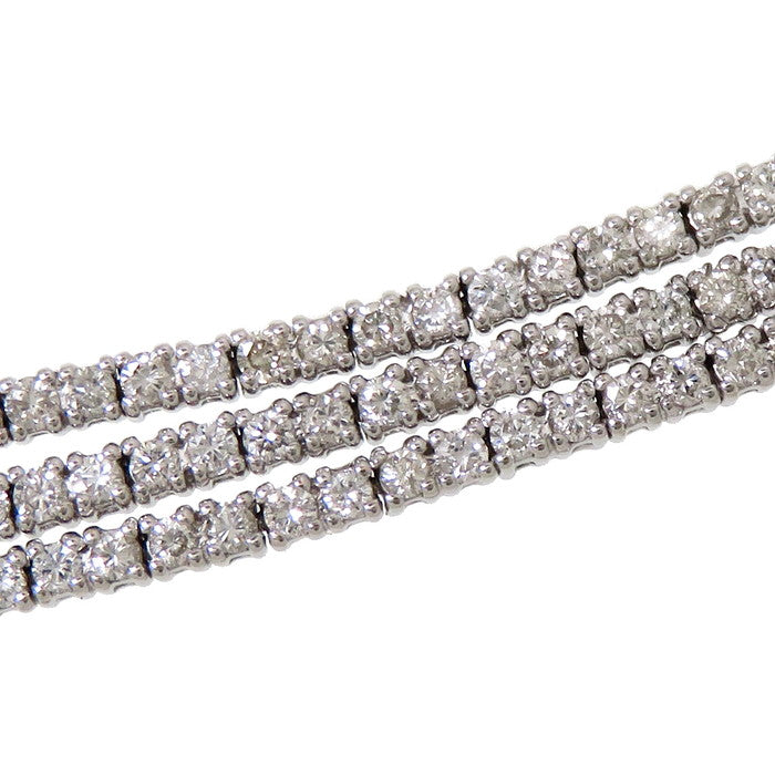 3連 ダイヤモンド 計3.00ct ブレスレット K18WGホワイトゴールド 18金 