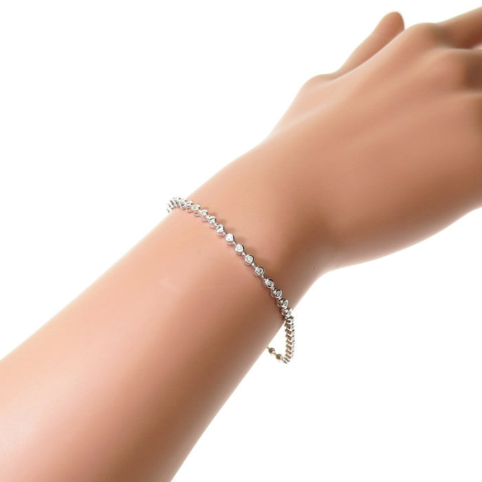 テニス ダイヤモンド 計1.00ct ブレスレット K18WGホワイトゴールド 18