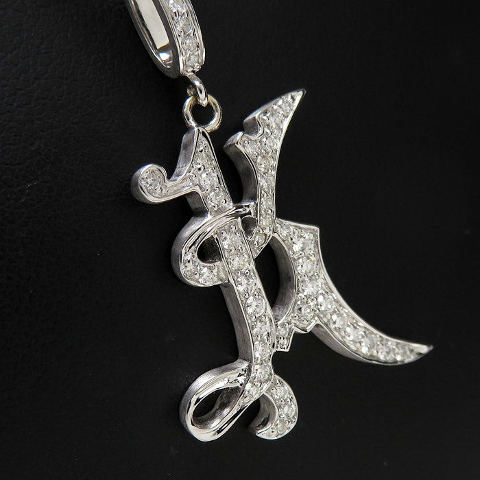 アルファベット イニシャル K ダイヤモンド 計0.63ct ネックレス K18WG 
