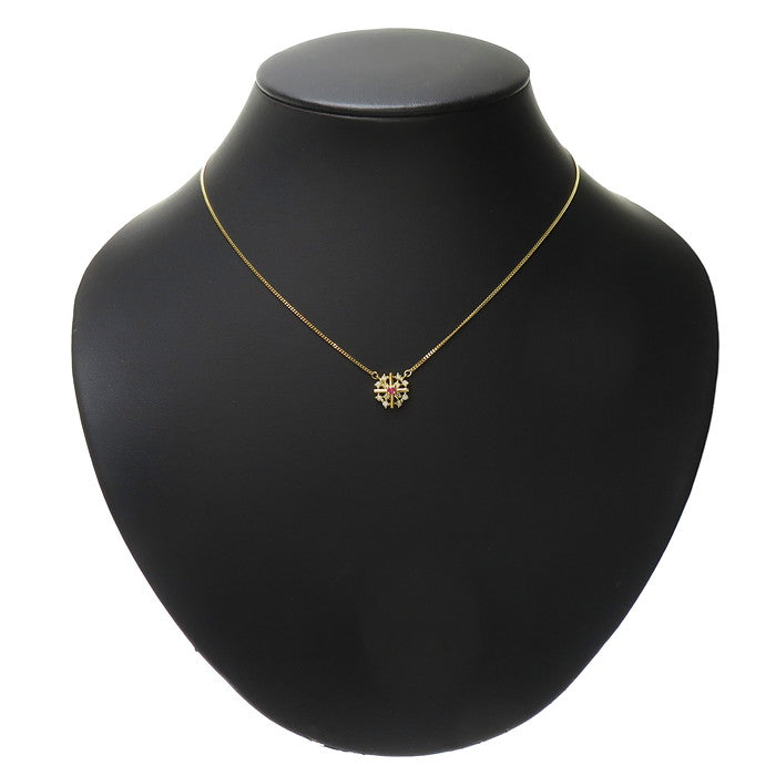 ルビー 0.07ct ダイヤモンド 計0.23ct ネックレス K18ゴールド 18金 