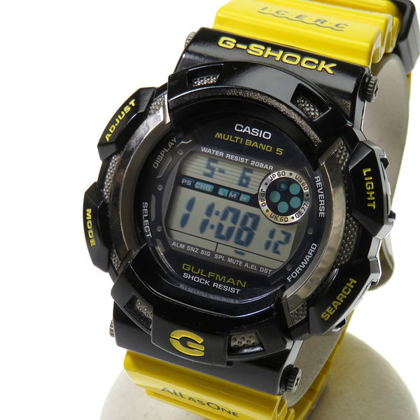 【CASIO/カシオ】 G-SHOCK/ジーショック ガルフマン イルカクジラ GW-9102K-1JR 腕時計 樹脂系/チタン ソーラー電波  ブラック/イエロー メンズ, 【中古】【真子質店】【GD】, 【TYD】