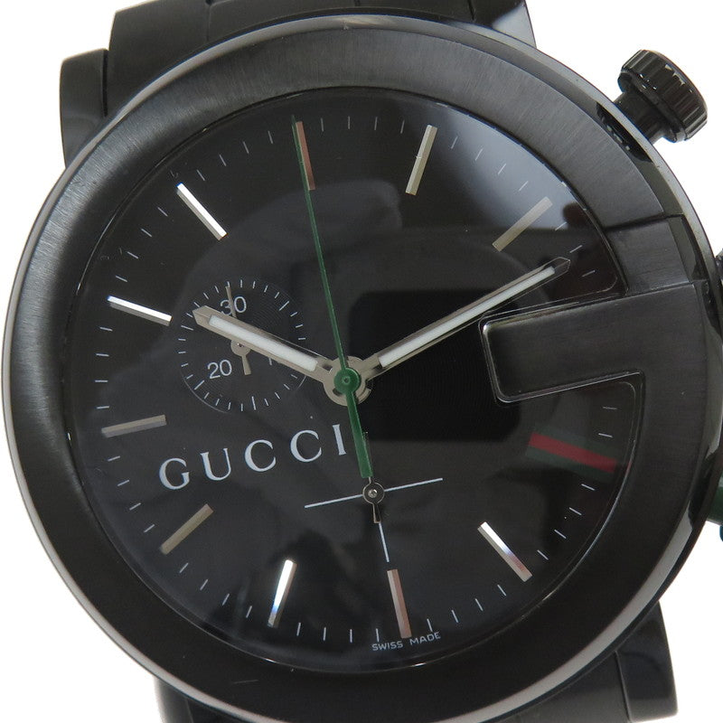 【GUCCI/グッチ】 Gクロノ 101M/YA101331 腕時計 ステンレススチール/PVDコーディング クオーツ ブラック ブラック文字盤  メンズ, 【中古】【真子質店】【GD】, 【MaMoT】