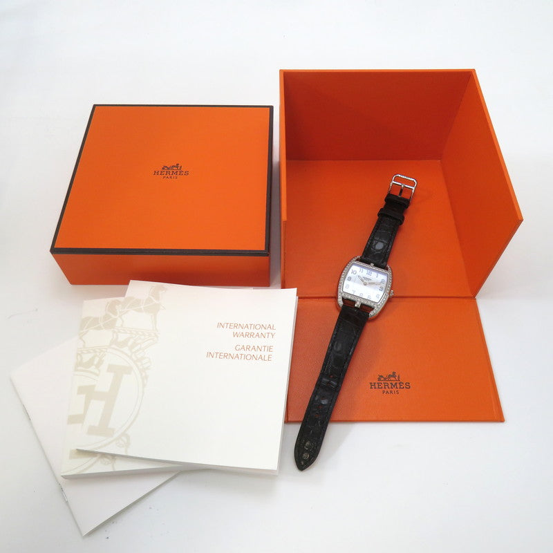 【HERMES/エルメス】 ケープコッド ダイヤモンドベゼル  CT1.730 腕時計 ステンレススチール クオーツ シルバー シェル文字盤 黒革 ボーイズ
【中古】【真子質店】【GD】




【TYDx】