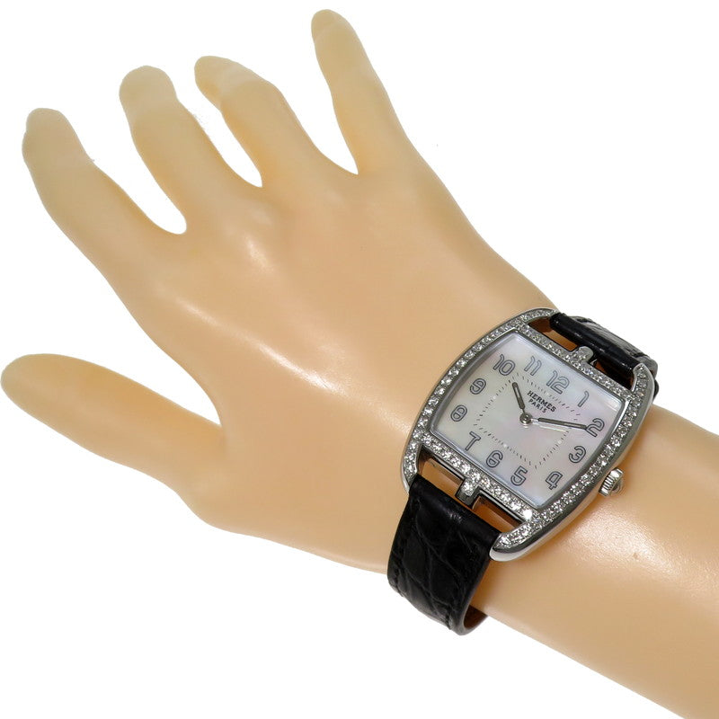 【HERMES/エルメス】 ケープコッド ダイヤモンドベゼル  CT1.730 腕時計 ステンレススチール クオーツ シルバー シェル文字盤 黒革 ボーイズ
【中古】【真子質店】【GD】




【TYDx】
