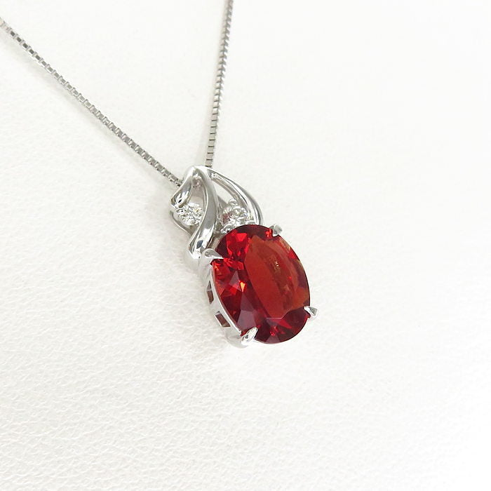 アンデシン 1.94ct ダイヤモンド 計0.09ct ネックレス K18WGホワイト 