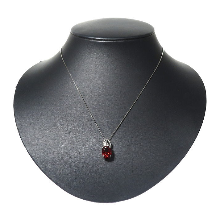 アンデシン 1.94ct ダイヤモンド 計0.09ct ネックレス K18WGホワイト 