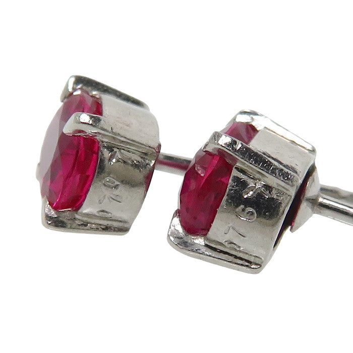 ルビー 0.707/0.767ct ピアス Pt900プラチナ 1.9g レディース 【中古