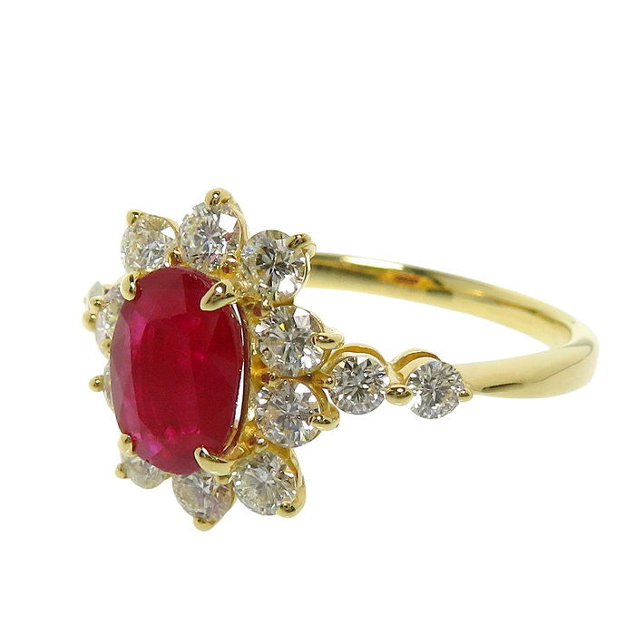 12号 ルビー 1.20ct ダイヤモンド 計0.75ct リング・指輪 K18ゴールド 
