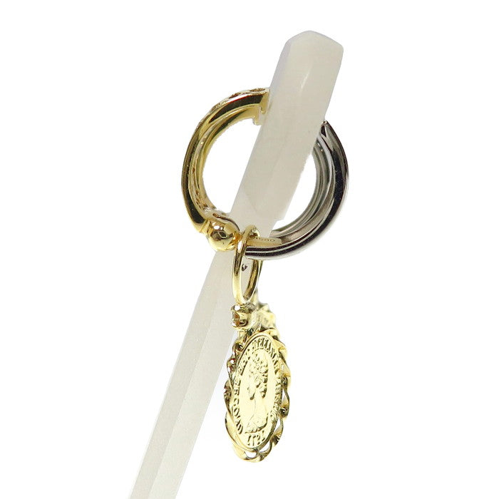 ピアリング コインチャーム付 ダイヤモンド 0.01×2ct イヤリング K18 