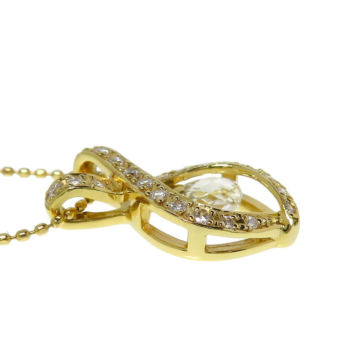 ダイヤモンド 0.536/計0.18ct ネックレス K18ゴールド 18金 3.4g 46cm
