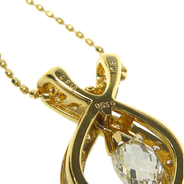 ダイヤモンド 0.536/計0.18ct ネックレス K18ゴールド 18金 3.4g 46cm