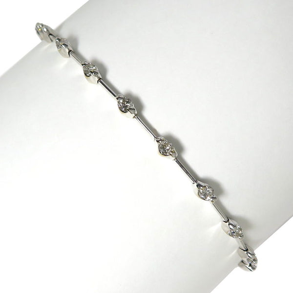K18wg. 1.00ct Diamond bracelet 16.5cm-