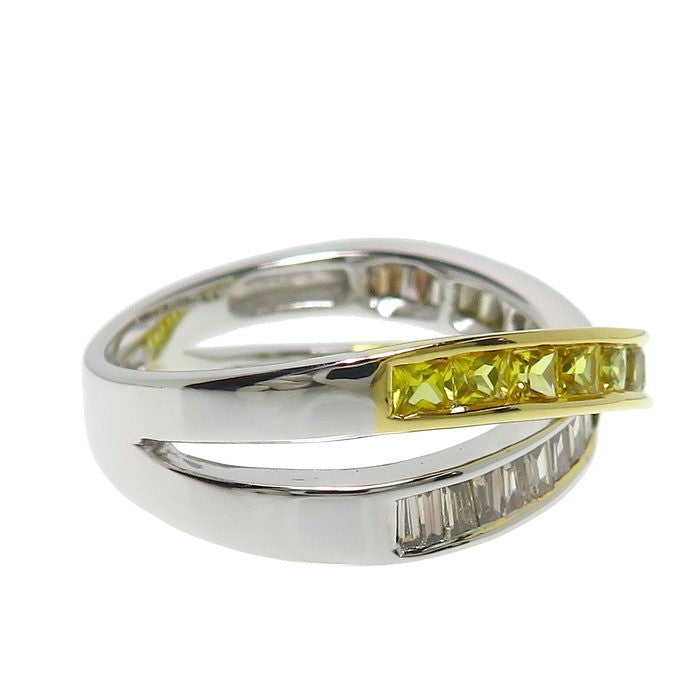 11号 クロス イエローサファイア 計0.74ct ダイヤモンド 計0.30ct 
