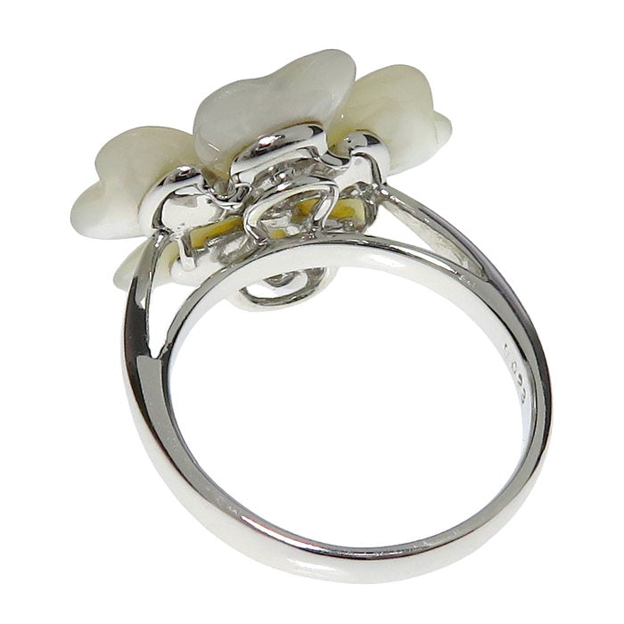 9号 フラワーモチーフ シェル ダイヤモンド 計0.23ct リング・指輪 