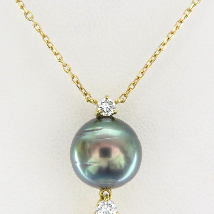 白蝶真珠(バロックパール) 約12.8mm 黒蝶真珠(バロックパール) 約10.0mm ダイヤモンド 計0.15ct ネックレス K18ゴールド 18金 7.1g 40cm レディース
【中古】【真子質店】【NN】




【TMoMa】