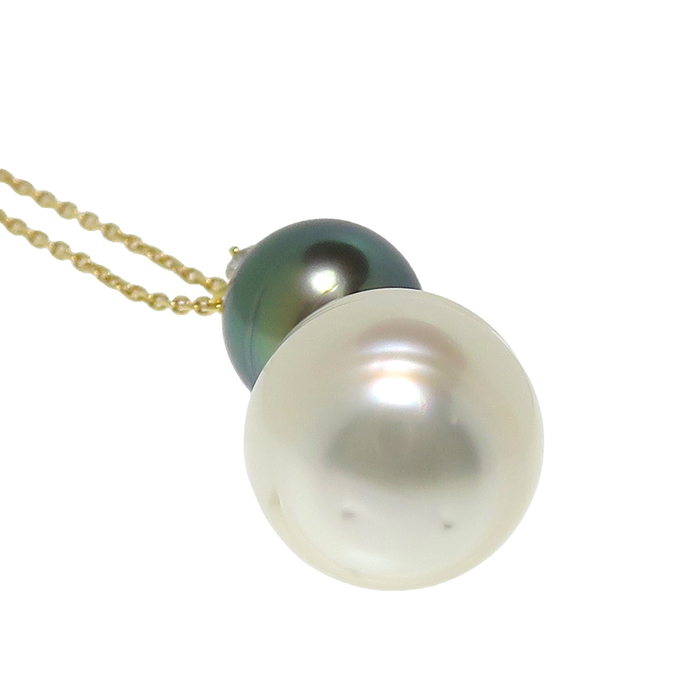 白蝶真珠(バロックパール) 約12.8mm 黒蝶真珠(バロックパール) 約10.0mm ダイヤモンド 計0.15ct ネックレス K18ゴールド 18金 7.1g 40cm レディース
【中古】【真子質店】【NN】




【TMoMa】