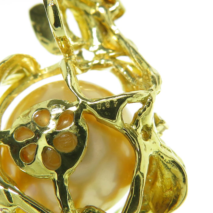 K14 白蝶真珠 ペンダントトップ ダイヤ付き MIKIMOTO ミキモト ペンダントトップ 白蝶真珠 10.8mm