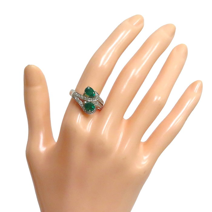 11.5号 エメラルド 計0.95ct ダイヤモンド 計0.48ct リング・指輪 